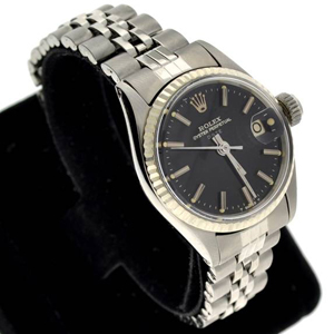Rolex women's Oyster Perpetual stainless steel watch. Government Auction image.