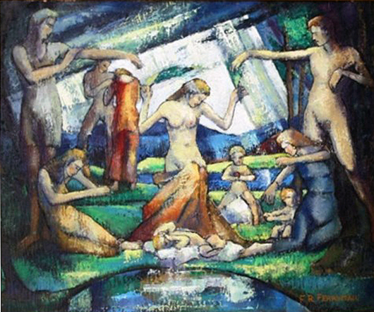Ferryman, ‘Nude Bathers.’ Showplace Antique + Design Center image.