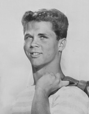 1961 publicity photo of actor Tony Dow promoting his role as Wally Cleaver on the ABC TV series 'Leave It to Beaver.' Dow, who lives in Topanga, Calif., is now a respected sculptor.