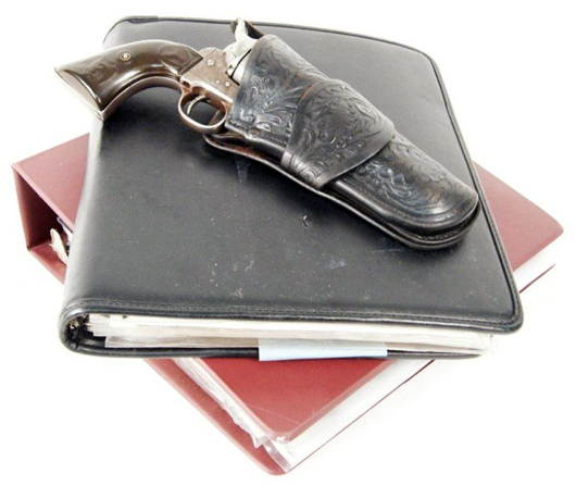 Butch Cassidy’s ‘amnesty’ Colt SAA .45 gun with holster and extensive documentation. Est. $150,000-$250,000. Image courtesy of LiveAuctioneers.com and California Auctioneers.