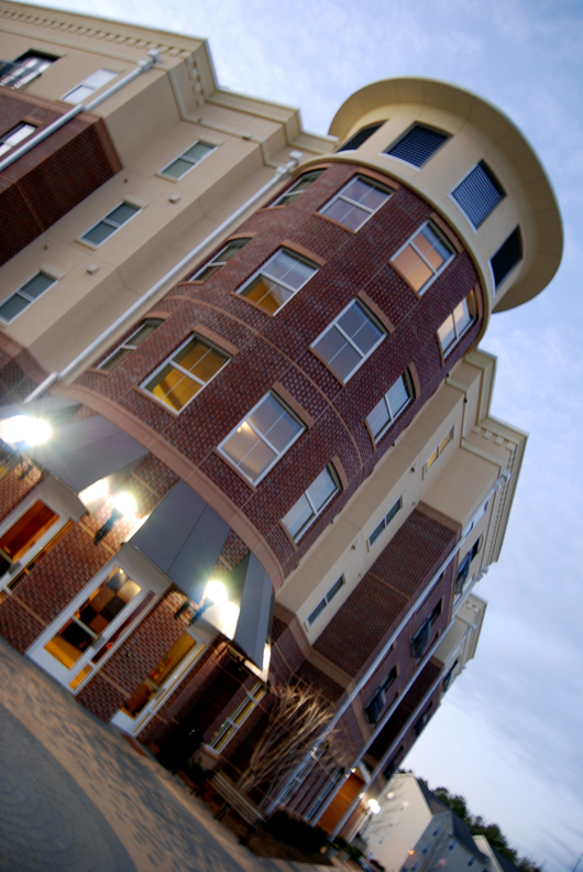 An artistic photographic view of Kennesaw State University's Village Apartments. Photo by Thejerm, licensed under the Creative Commons Attribution 3.0 Unported license.