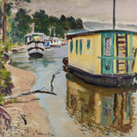 Houseboats, Balloch (1931) by George Leslie Hunter, oil on canvas. Image courtesy of a private collection and The Fleming Collection.