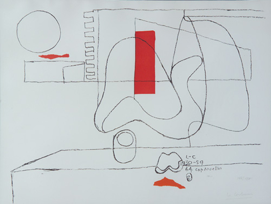 Le Corbusier, Untitled, 1930-59, lithograph, framed. Sold in Rago's October 2005 auction, lot 614. Sale price: $3,120. Image courtesy Rago Arts and Auction Center.