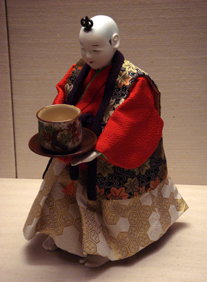 Japanese karakuri automaton, circa 1800, that serves tea. Tokyo National Science Museum. Image by PHGCOM. This file is licensed under the Creative Commons Attribution-Share Alike 3.0 Unported license.