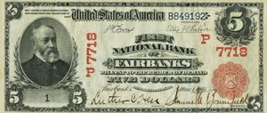 1905 First National Bank of Fairbanks, Alaska, $5 bill. Heritage Auctions image.
