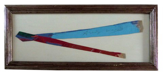 Original Andy Warhol mixed-media artwork titled 'Fashion Tie.' Image courtesy of Love At First Bid.