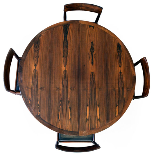 Irwin is quite proud of her early 1960s rosewood dining set designed by Grete Jalk.