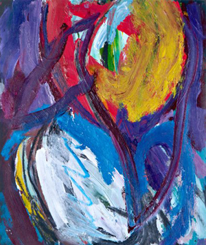 Merle Spandorfer of Cheltenham, Pa., whose work is in the Philadelphia Museum of Art, will have paintings prominently displayed at the Einstein Medical Center Montgomery. 'Dark Forest,' acrylic on paper, 18 by 16 inches, is not one of them. Image courtesy LiveAuctioneers.com Archive and Rago Arts and Auction Center.