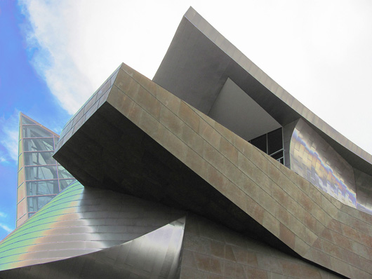 The Taubman Museum of Art in downtown Roanoke, Va., was designed by Los Angeles architect Randall Stout, who was a senior associate of Frank Gehry's for many years. Image by O Paisson, licensed under the Creative Commons Attribution 2.0 Generic license.