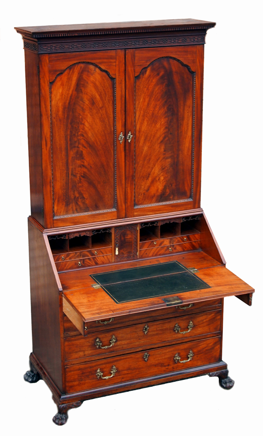 An 18th century mahogany bureau bookcase, c 1760 from S & S Timms Antiques