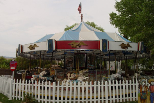 A  C.W. Parker Co. carousel in Tucson, Ariz. Image by MadMaxMarchHare. This file is licensed under the Creative Commons Attribution-Share Alike 3.0 Unported license. 