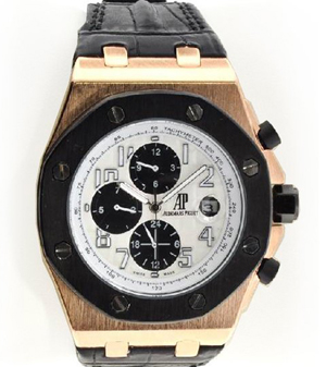 Audemars Piguet royal Oak Offshore men's watch, est. $42,750-$85,500. Government Auction image.