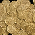Examples from a hoard of 159 Late Roman gold coins discovered near St. Albans, England. Image courtesy of St. Albans City & District Council.
