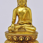 Lot 92, rare gold Sino-Tibetan Buddha. Zanaba Auctions image.