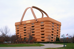 Longaberger headquarters, a giant Longaberger market basket. Image courtesy Wikimedia Commons.