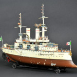Marklin Battleship “Mexico” #5121, Series II, 30 inches long, est. $55,000-$60,000. Bertoia Auctions image.