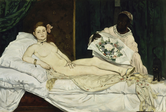 Manet's 'Olympia' caused an uproar when it was first exhibited in 1865 in Paris. The author cites the work in his book 'What Are You Looking At?: The Surprising, Shocking, and Sometimes Strange Story of 150 Years of Modern Art.' Image courtesy Wikimedia Commons.
