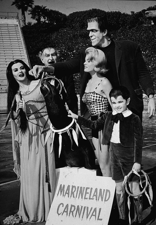 The Munsters were always being placed into improbable situations, like this family trip to Marineland.