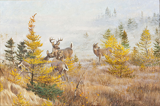 John Clymer (American, 1907-1989) painting. Estimate $10,000-$15,000. Cordier Auctions & Appraisals.