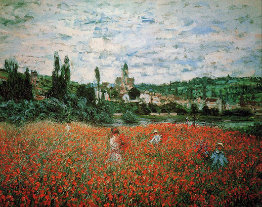 Claude Monet (French, 1840-1926), 'Poppy Field near Vetheuil,' completed 1879.