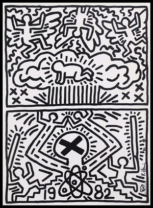 Keith Haring, first solo exhibition poster, signed. William Jenack Estate Appraisers and Auctioneers image.