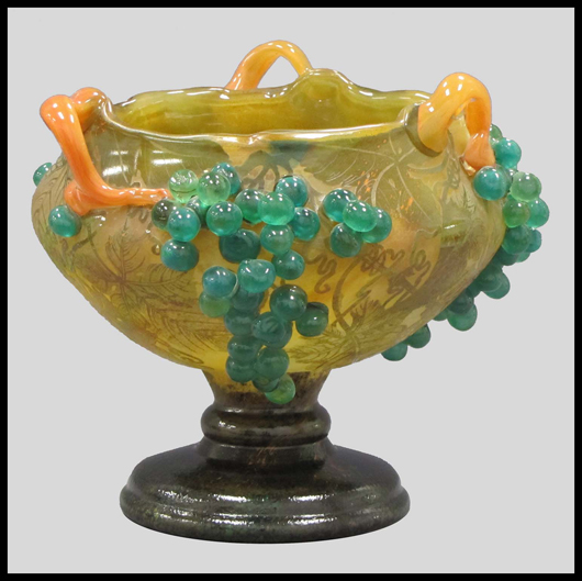 Daum Nancy carved cameo center bowl. William Jenack Estate Appraisers and Auctioneers image.