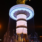 Alexander the Great statue and fountain at Macedonia Square. Image by Danko Nikolovski. This file is licensed under the Creative Commons Attribution-Share Alike 3.0 Unported license.