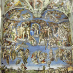 Michelangelo's 'The Last Judgment' in the Sistine Chapel. Image courtesy of Wikimedia Commons.