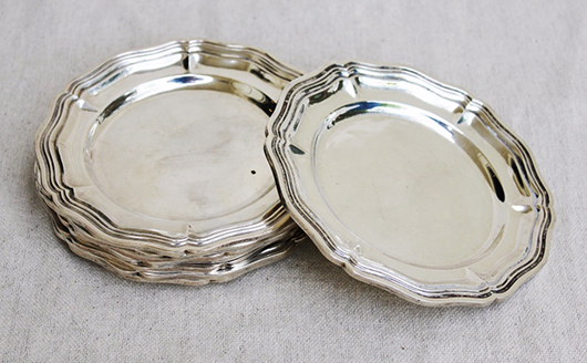 Sterling silver Sanborn bread and butter plates. The Revolving Vault image.
