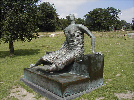 Henry Moore (English, 1898-1986), 'Draped Seated Woman,' 1957-8, bronze, edition of 6. Photo taken July 27, 2002. Copyright Nigel Homer.