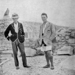 Archaeologist C. Leonard Woolley (left) and T.E. Lawrence at the excavations at Karkemish, Syria, circa 1912-1914. Image from 'Dead Towns and Living Men' (London: Milford, 1920). Sourced from Wikimedia Commons.