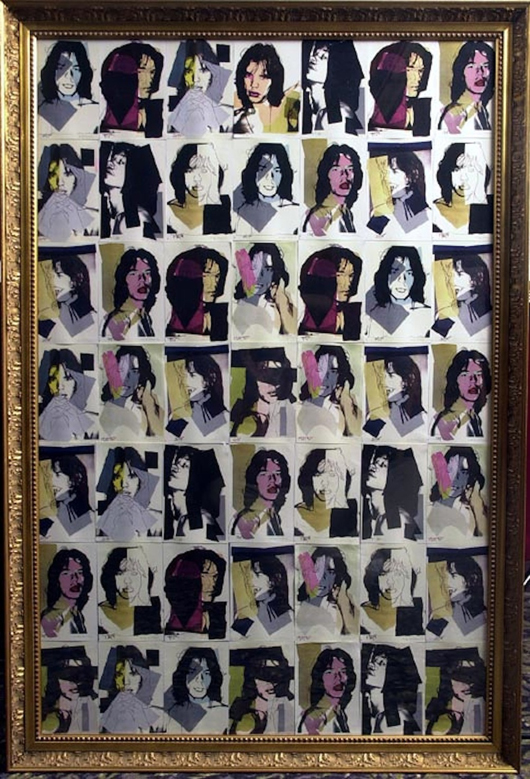 Andy Warhol photos of Mick Jagger. Fame Bureau image.