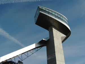 Architect Zaha Hadid is familiar with sports venues, having designed the Bergisel ski jump in Innsbruck, Austria. Image by Richard Wasenegger, courtesy of Wikimedia Commons.