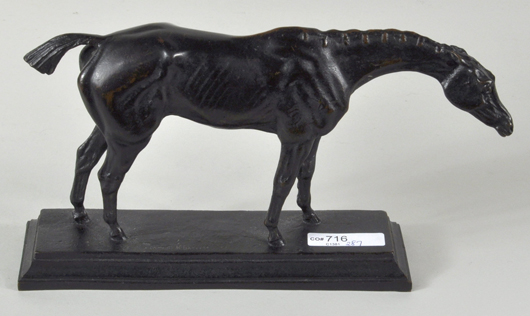 C.K. Bassett, equestrian bronze statue. Woodbury Auction image.