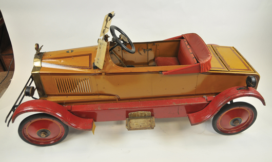 Circa-1925 Gendron Pioneer Line Packard pedal car, $23,600. Bertoia Auctions image.