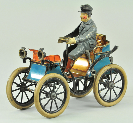 Circa-1895 Gunthermann vis-à-vis with liveried driver, $7,080. Bertoia Auctions image.