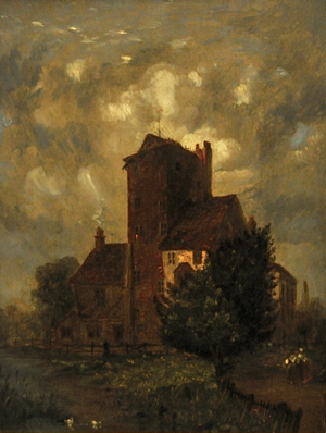 Attrib. to John Constable (English, 1776-1837), depiction of Gillingham Mill in Hampstead, London. Est. $20,000-$30,000. Image courtesy of Ivy Auctions.