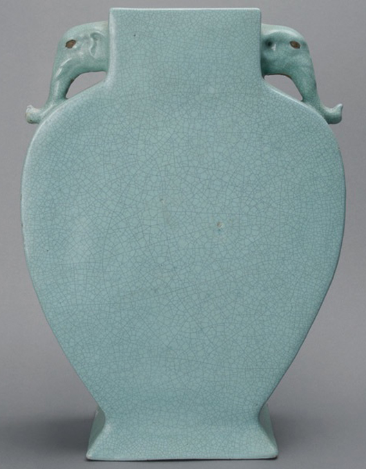 Crackle-glaze stoneware vase. Estimate: $700/900. Michaan’s Auctions image.