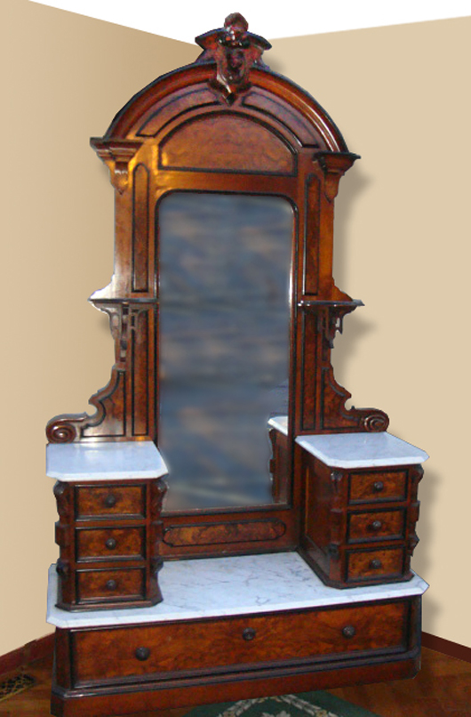 This magnificent Victorian princess dresser was a hit of the furniture category selling for  $3,000. Tim’s Inc. image.