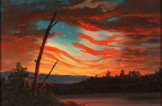 Frederic Edwin Church, ‘Our Banner in the Sky,’ 1861, oil on paper, collection of Fred Keeler.