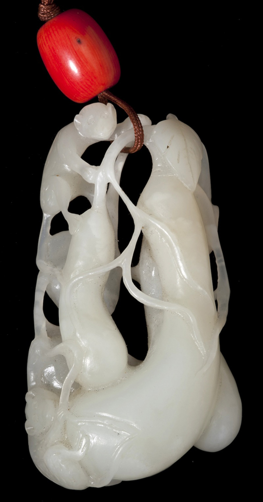Exceptional Chinese mutton fat jade carving. Leland Little image.