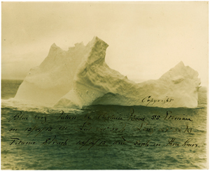 The original photograph of the iceberg suspected of sinking the Titanic. RR Auction image.