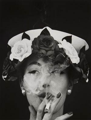 William Klein (b. 1928), 'Hat + 5 Roses, Paris (Vogue),' 1956, gelatin silver print, printed circa 1980. Signed, titled and dated in pencil on the verso, 16.7 x 12.8 inches. Provenance: Howard Greenberg Gallery, New York. Estimate €3,600 – €4,500. Hammer's prize without buyer's premium: €3,600. Courtesy of Minerva Auctions.
