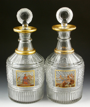 Kaminski Auctions determined the decanters were the work of London glassmaker William Collins, circa 1810-1820. Kaminski Auctions image.