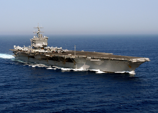 USS Enterprise under way in the Atlantic Ocean. U.S. Navy photo sourced from Wikimedia Commons.