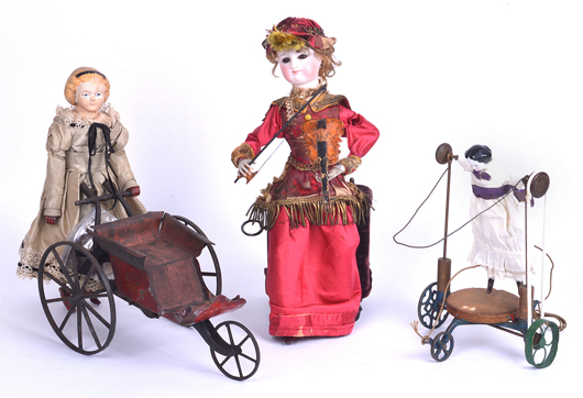 Automaton and mechanical toys,  American, French and German, circa 1870–1880, estimate range: £250 - £2,500. Chiswick Auctions image.