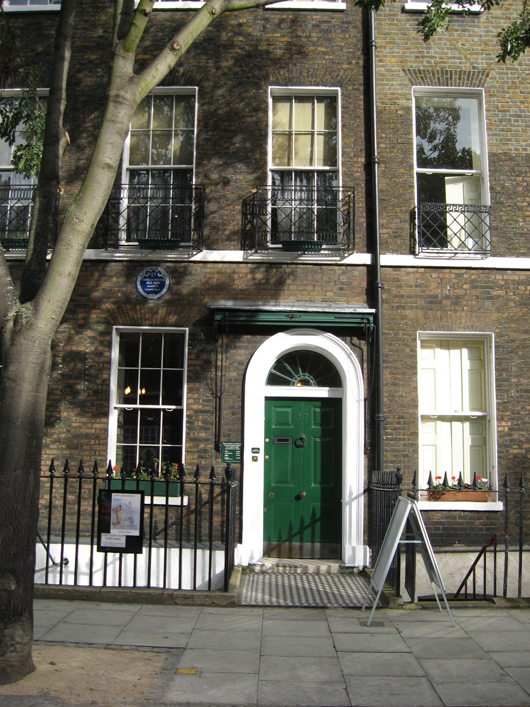 The Charles Dickens Museum at 48 Doughty St., in the London borough of Camden, occupies the Georgian terraced house where Dickens lived from March 25, 1837 through December of 1839. Photo by Jack1956.