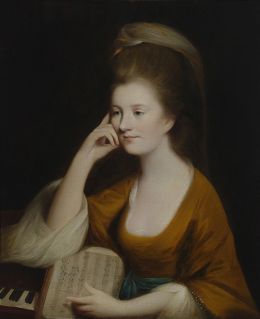 Lot 004, Continental School (19th Century) 'Portrait of a Lady at a Spinet,' oil on canvas. Price realized: $2,655. Michaan's Auctions image.