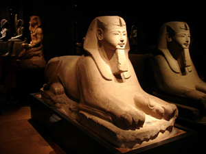 An example of a typical Egyptian sphinx. Egyptian Museum, Torino, Italy. Image by Tim Adams. This file is licensed under the Creative Commons Attribution-Share Alike 3.0 Unported license.