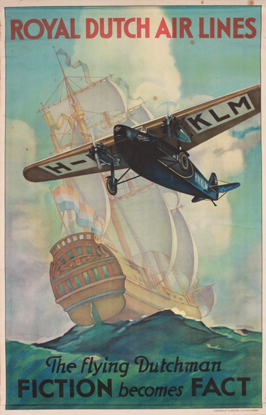 Lot 108A Jan Wijga (1902-1978) Royal Dutch Air Lines, 1926. Estimate: £700-1,000. Onslows Auctioneers image.